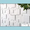 Обои Декор Домашний Сад Обои Декоративные 3D Панельные Пластиковые ПВХ Современный дизайн стены, Белый, 19,7 дюймов x * 19,7 дюймов Drop Доставка 20