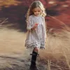 Flickor Ins Plaid Fashion Dress Big Kids Autumn Långärmad Princess Lace Es Barnens 3-12y Ruffled Clothes 211231