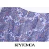 KPYTOMOA Femmes Chic Mode Avec Noeud Paisley Imprimer Wrap Midi Jupe Vintage Taille Haute Retour Zipper Femme Jupes Mujer 210621