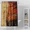 Rideaux De Douche De Luxe Piano Notes De Musique Étanche Polyester Tissu Salle De Bains Décor D'été De Mode Style Avec Multi Tailles Ensemble