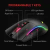 Souris de jeu Havit RGB filaire programmable ergonomique souris USB 4800 DPI 7 boutons 7 couleurs rétro-éclairé PC Gamer ordinateur de bureau