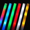 Light-Up Foam Sticks Party Concert Decor LED Soft Batons Rally Rave Glowing Wands Color Changing Flash Torch Festivals Luminous Stick