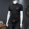 Fashionable and handsome bottoming cotton short-sleeved polo shirt embroidered men's 2023 spring and summer new trend business casual lapel top