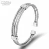 Fysara Acero inoxidable Pulseras de encanto de lujo Trenzado único Hombres Mujeres Joyería deportiva Manguito de alambre masculino Brazaletes de eslabones de cadena abiertos Q0719