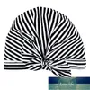 Shower Caps Luxury Cap For Women - Waterproof And Mold Resistant, Reusable (Black White Stripe) Factory price expert design Quality Latest Style Original Status