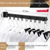 Hangers & Racks Wall-Mounted Invisible Folding Clothes Hanger Balcony Window Sill Simple Indoor And Outdoor
