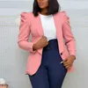Kvinnor Blazer Office Ladies Elegant Outwear Långärmad Arbete Kläder Snygg Kvinnlig Rosa Kostym Afrikansk Modest Stor Storlek Höst Fashion 210930