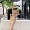 Solide Sexy Bodycon Kleid Hohe Taille Frühling Sommer Mini Kleider Frauen Ins Koreanische Mode Vestidos Schlank 15050 210415
