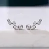 Stud Trendy Cubic Zirconia Round Bead Charm Earrings For Women Wedding Bridal Jewelry Engagement Brincos Eh1037