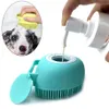 Dispenser di shampoo per toelettatura per animali domestici Spazzola per massaggi da bagno per cani Pettine Spazzola per doccia da bagno per cani Guanti per la pulizia di gatti Soft Multibrush