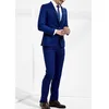 Costumes de mariage bleu royal pour hommes Slim Fit 2 pièces Style italien Groom Tuxedo Veste de mode masculine avec pantalon Nouvelle arrivée 2021 X0909
