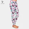 Letsfind mode 3d kanin lycklig påskkanin som håller färgade äggtryck kvinnor leggings hög midja plus storlek träning legging 210925