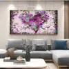 DDHH Wall Art Изображение холст печать любовь живопись абстрактные красочные сердца цветы плакаты для гостиной дома украшения 210705