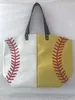 Borse portaoggetti Softball giallo Baseball bianco Imballaggio di gioielli Spazi vuoti Borsa sportiva in tela di cotone per bambini per bambini
