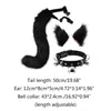 豪華な猫の耳ヘアクリップファーレザーベルネックチョーカーネックレスセットアニメ動物コスプレコスチュームアクセサリー1709613