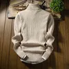 Sweater Sweater Mens Turtleneck Malha Casual Suéters Casuais Homens Hem Oversized Hem Ribbed Casaco de Inverno Roupa de Manga Longa Knitwear 210524