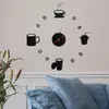 Horloges murales Horloge Combinaison Acrylique Miroir Autocollant Plexiglas 3D Décor À La Maison Salon Décoration