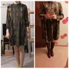 Mori meisje losse herfst lente vrouwen jurk bloemen gedrukt casual vestidos preppy stijl schattige kawaii elegante corduroy jurken 210520