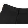 [EAM] Dames Wide Pen Black Contrast Color Trekkoord Shorts Hoge Taille Losse Fit Broeken Mode Lente Zomer 1DD8665 21512