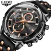 Lige Men Watch Top Brand Brand Luxury Sport Cardz Мужчины Часы Полная сталь Водонепроницаемый Хронограф Наручные Часы Мужчины Relogio Masculino 210527