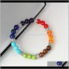 Charm Kimter 8mm yoga kralen armbanden voor mannen vrouwen 7 chakra helende natuursteen elastische armband handgemaakte edelsteen armband paar sieraden b