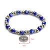 S2237 Evil Demon Eye Glass Beaded Strands Bracelet Couples Men Women Blue Eyes Bracelets