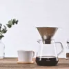 800 ml Glass Coffee Kettle Cafe Brewer Häll över kaffestillverkaren Pot Dripper Barista med rostfritt filter och Scoop Cafeteria 210408