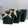 10pcs Large Size Gift Box Packaging Gold Handle Paper Gift Bags Kraft Paper With Handles Wedding Baby Shower Birthday Party 210724