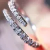 Clear CZ Diamond Shooting Star Ring Set Original Box för 925 Sterling Silver Women Girls Wedding Meteor Open Rings4492874