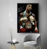 Mike Tyson ceintures dédicacées gros plan pographe peinture affiche impression décor à la maison encadré ou non encadré Popaper Material249B