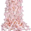 Party Joy 2pcs 144 18m sztuczny kwiat wiśni Garland Fake Silk Flower Hanging Vine Sakura For Party Wedding Arch Decor 25856046