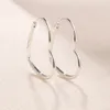 925 Sterling Silver Love Heart Hoop Dangle Earrings Fits European Pandora Style Jewelry Fashion Earrings