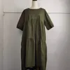 Frauen Lose Kleid O Hals Kurze Laterne Ärmel Große Damen Weibliche Plus Größe Afrikanische Mode Sommer Casual Urlaub Vestidos 210416