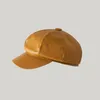 Winter Autumn 8 Panels Newsboy Hats Caps for Women, PU Leather Plain Cabbie Painter Hat Beret Cap TX0136