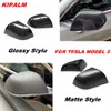 1 Pair Rearview Side Mirror cap Add On Style Real Dry Carbon Fiber Exterior Mirrors Cover for Tesla Model 3