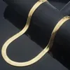 1 stücke 4mm 5mm 9mm Männer Frauen Gelb Gold Farbe Weiß Link Fischgräten Halskette Ganze Ketten Jewelry314D