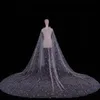 Bridal Veils Bling Veil Wedding Cape Biała błyszczące gwiazdy Księżyc Długie katedra cekinowe szal z kapturem na płaszcz panny młodej 1973