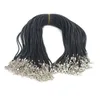 100 stks / partij zwarte wax lederen slang kettingen ketting voor vrouwen 18-24 inch koord string touw draad ketting DIY mode-sieraden groothandel