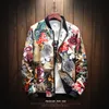 Giacche da uomo Moda Primavera 2021 Stampa Giacca casual Uomo Streetwear giapponese Designer Flower Coat Abbigliamento Plus TAGLIA 4XL 5XL