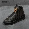 Neue Nietstiefel Herren und Frauen großer Männer Schuh Schuh flache Freizeit Chausal Homme Luxus Marque Zapatos Hombre A26