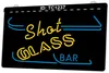 TC1237 Shot Glass Bar Pub Open Light Sign Incisione 3D a due colori