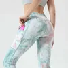 Pocket Tie Dye Leggings Dames Hoge Taille Gym Leggings Sport Fitness Push Up Broek Training Running Leggins 211014