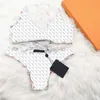 Brown White Flower Swimsuit Bikini Set Women Two-piece One-Piece Swimwear Fast Stcok Bathing Suits Sexy