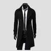 Zogaa Mens Overjas Winter Casual Lange Trench Coats Double Line Buttons Simple Design Mens Wol Coat Slim Fit Coats Jacket 211122