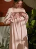 Vintage Bawełna Damska koszulka Nightgowns Rękaw Elegancka Jesień Wiosna Księżniczka Sexy Luźne Koszulki Nightshirts 210924