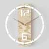 Cadre horloge murale silencieuse Design moderne bureau auto-adhésif horloge murale numérique 3d bois nordique Duvar Saati décoration de chambre BW50WC H1230