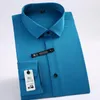 Herrenhemden Lila Seide Baumwollhemd Männer Spandex Büro Formal Slim-Fit Social Safari Japan Modell Business Solide Camis240d