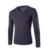 Varsanol Cotton Sweater Men Long Sleeve Pullovers Outwear Man V-Neck sweaters Tops Loose Solid Fit Knitting Clothing 7Colors 210809