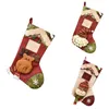 Weihnachtsdekorationen Socke Ornament Santa Claus / Schneemann / Elch Muster Candy Bag Festival für Wohnkultur Kid's Geschenke Taschen
