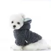 Djurhundkläder med lock FPR Höst och vinter Små valphund Fashion Coats med Big Ears Bubble Fleece Quilted Cotton Jackor 211007